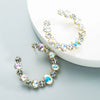 Women's Fashion Geometric Alloy Earrings With Square Oval Diamond Shape And Sparkling Diamond Detail