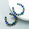 Women's Fashion Geometric Alloy Earrings With Square Oval Diamond Shape And Sparkling Diamond Detail
