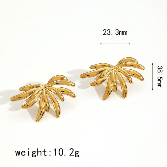 Women's Fashion Geometric Angel Wings Stainless Steel Electroplated Earrings