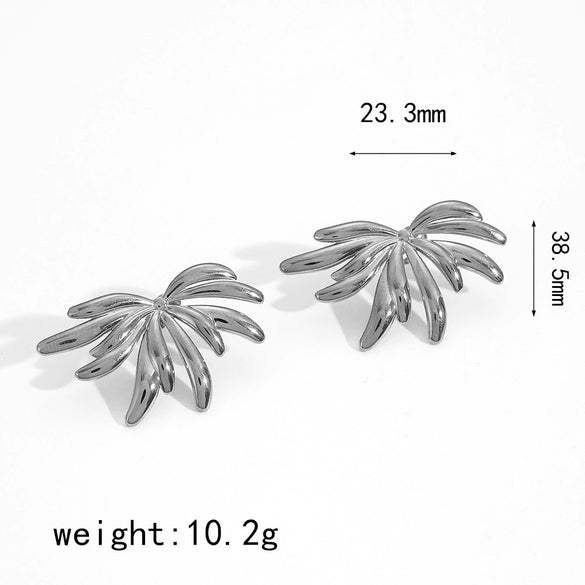 Women's Fashion Geometric Angel Wings Stainless Steel Electroplated Earrings