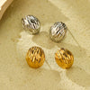 Women's Fashion Geometric Asymmetrical Texture Stainless Steel 18K Electroplated Earrings