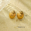 Women's Fashion Geometric Asymmetrical Texture Stainless Steel 18K Electroplated Earrings
