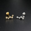 Women's Fashion Geometric Brass White Steel Star And Moon Constellations Electroplated Piercing Earrings