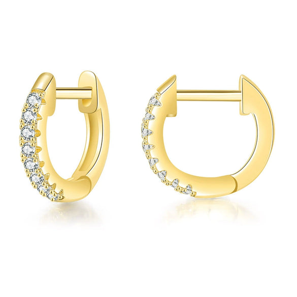 Women's Fashion Geometric Brass White Steel Star And Moon Constellations Electroplated Piercing Earrings