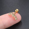 Women's Fashion Geometric Brass White Steel Star And Moon Constellations Electroplated Piercing Earrings
