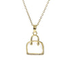 Women's Fashion Geometric Cat's Eye Bag Pendant Necklace Titanium Steel Copper Jewelry O Chain Diamond Design