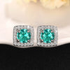 Women's Fashion Geometric Copper Earrings Inlaid Zircon