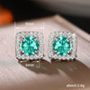 Women's Fashion Geometric Copper Earrings Inlaid Zircon