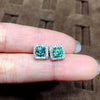 Women's Fashion Geometric Copper Earrings Inlaid Zircon