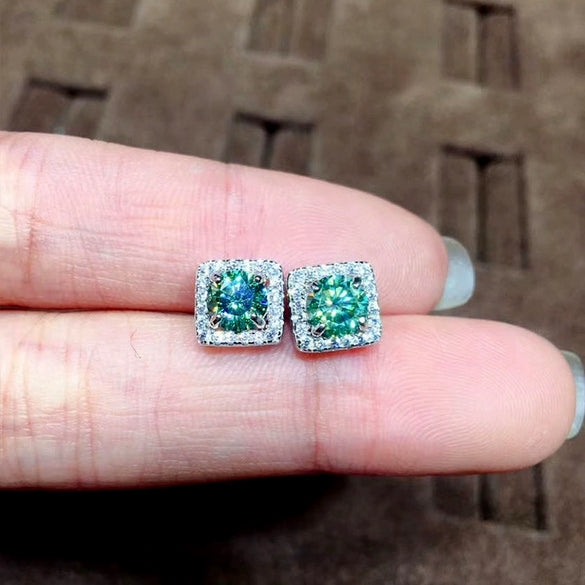 Women's Fashion Geometric Copper Earrings Inlaid Zircon