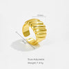 Women's Fashion Geometric Copper Irregular Bread Shape Opening Adjustable Ring With Electroplating