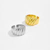 Women's Fashion Geometric Copper Irregular Bread Shape Opening Adjustable Ring With Electroplating