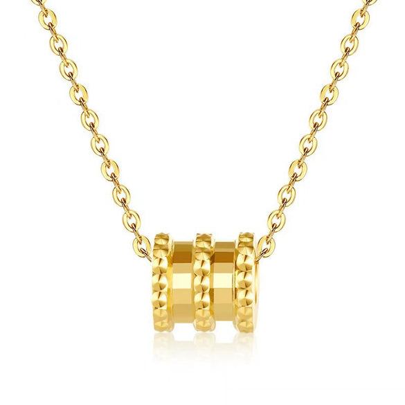 Women's Fashion Geometric Copper Pendant Titanium Steel Ochain Clavicle Necklace With Electroplating Treatment