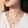 Women's Fashion Geometric Copper Pendant Titanium Steel Ochain Clavicle Necklace With Electroplating Treatment
