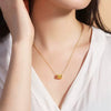 Women's Fashion Geometric Copper Pendant Titanium Steel Ochain Clavicle Necklace With Electroplating Treatment