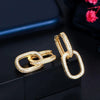 Women's Fashion Geometric Copper Zirconia U Shape Earrings