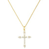 Women's Fashion Geometric Cross Necklace With Square Zircon Inlay Copper Electroplated Clavicle Chain Pendant Jewelry Gift