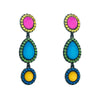 Women's Fashion Geometric Drop Earrings Long Alloy Dangle Earrings With Rhinestone Diamond Accents