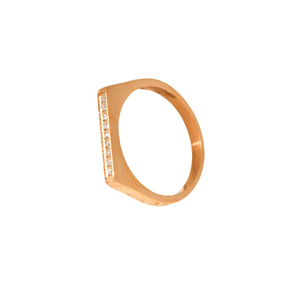 Women's Fashion Geometric Dshaped Stainless Steel Diamond Ring With Electroplating