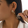 Women's Fashion Geometric Exaggerated Striped Alloy Electroplated Irregular Earrings