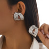 Women's Fashion Geometric Exaggerated Striped Alloy Electroplated Irregular Earrings