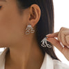 Women's Fashion Geometric Exaggerated Striped Alloy Electroplated Irregular Earrings