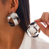 Women's Fashion Geometric Exaggerated Striped Alloy Electroplated Irregular Earrings