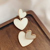 Women's Fashion Geometric Heart Shaped Pendant Earrings Alloy With Silver Needle Electroplated Love Earrings