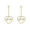 Women's Fashion Geometric Heart Shaped Pendant Earrings Alloy With Silver Needle Electroplated Love Earrings