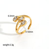 Women's Fashion Geometric Hollow Stainless Steel Ring With Electroplating And Heart Shape Pattern