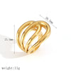 Women's Fashion Geometric Hollow Stainless Steel Ring With Electroplating And Heart Shape Pattern