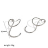 Women's Fashion Geometric Irregular Line Titanium Steel Earrings With Stainless Steel Posts And Real Gold Pvd Vacuum Plated Finish