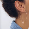 Women's Fashion Geometric Large Circle Hoop Earrings With Silver Needle And Copper Electroplated Retro Simple Style