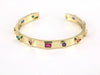 Women's Fashion Geometric Open Bracelet Copper Gold Plated Electroplated White Zircon Inlay Bangle With Creative Personality Style