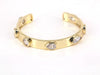 Women's Fashion Geometric Open Bracelet Copper Gold Plated Electroplated White Zircon Inlay Bangle With Creative Personality Style