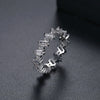 Women's Fashion Geometric Pink Donut Ring Copper Zircon Inlay Electroplated Statement Jewelry