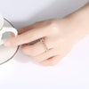 Women's Fashion Geometric Pink Donut Ring Copper Zircon Inlay Electroplated Statement Jewelry