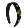 Women's Fashion Geometric Rhinestone Bee Fabric Headband Set With Diamonds