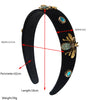 Women's Fashion Geometric Rhinestone Bee Fabric Headband Set With Diamonds
