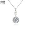 Women's Fashion Geometric Round Zircon Pendant Necklace With Electroplated Copper Ochain