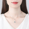 Women's Fashion Geometric Round Zircon Pendant Necklace With Electroplated Copper Ochain