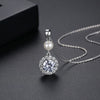 Women's Fashion Geometric Round Zircon Pendant Necklace With Electroplated Copper Ochain