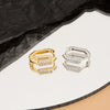 Women's Fashion Geometric 925 Silver Ring And Earrings With Electroplating Treatment