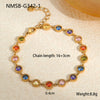 Women's Fashion Geometric Stainless Steel And 18K Gold Plated Bracelet With Colorful Zircon