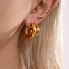Women's Fashion Geometric Stainless Steel Cshaped Earrings Pvd Plated With 18K True Gold