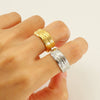 Women's Fashion Geometric Stainless Steel Electroplated Opening Adjustable Ring