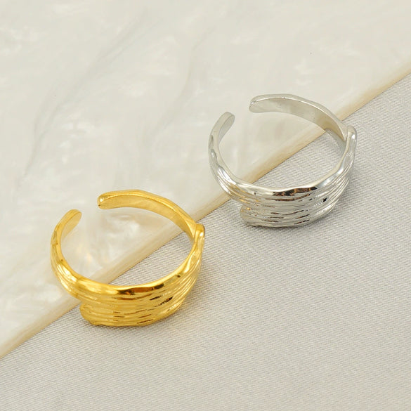 Women's Fashion Geometric Stainless Steel Electroplated Opening Adjustable Ring