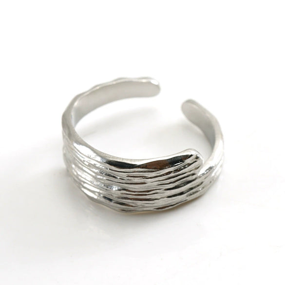 Women's Fashion Geometric Stainless Steel Electroplated Opening Adjustable Ring