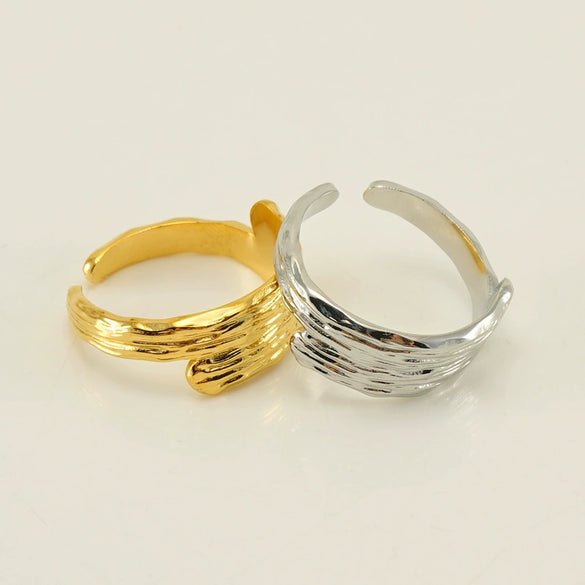 Women's Fashion Geometric Stainless Steel Electroplated Opening Adjustable Ring