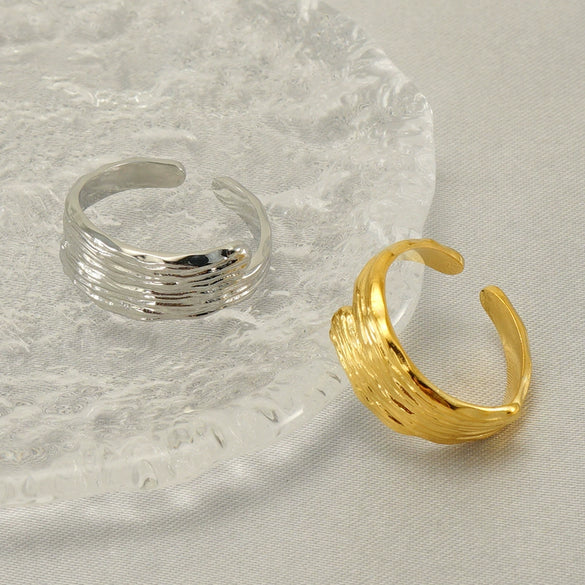 Women's Fashion Geometric Stainless Steel Electroplated Opening Adjustable Ring